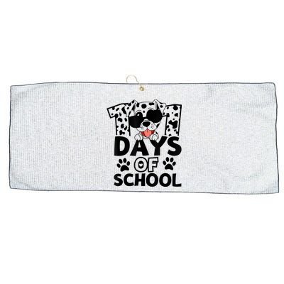 100 Days Of School Dalmatian Dog 100th Day Of School Large Microfiber Waffle Golf Towel