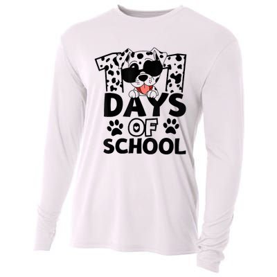 100 Days Of School Dalmatian Dog 100th Day Of School Cooling Performance Long Sleeve Crew