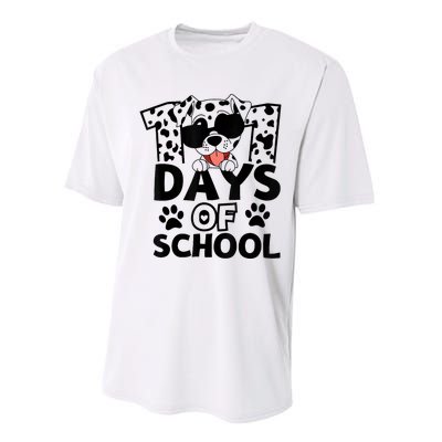 100 Days Of School Dalmatian Dog 100th Day Of School Performance Sprint T-Shirt