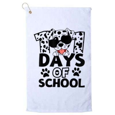 100 Days Of School Dalmatian Dog 100th Day Of School Platinum Collection Golf Towel