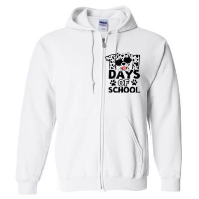 100 Days Of School Dalmatian Dog 100th Day Of School Full Zip Hoodie