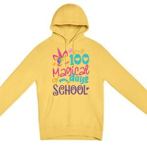 100th Day Of School Unicorn 100 Magical Days Teacher Premium Pullover Hoodie