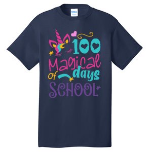 100th Day Of School Unicorn 100 Magical Days Teacher Tall T-Shirt