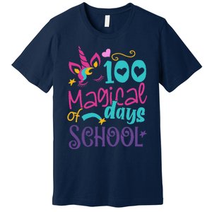 100th Day Of School Unicorn 100 Magical Days Teacher Premium T-Shirt