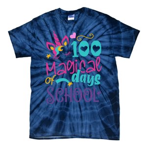 100th Day Of School Unicorn 100 Magical Days Teacher Tie-Dye T-Shirt