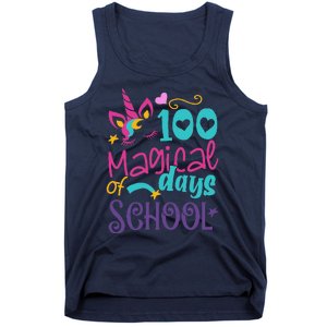 100th Day Of School Unicorn 100 Magical Days Teacher Tank Top