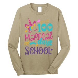 100th Day Of School Unicorn 100 Magical Days Teacher Long Sleeve Shirt