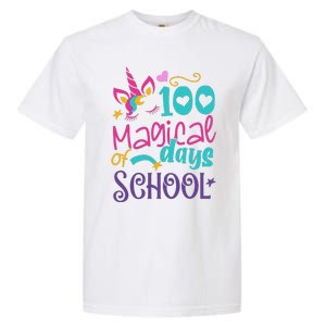 100th Day Of School Unicorn 100 Magical Days Teacher Garment-Dyed Heavyweight T-Shirt