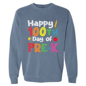 100 Days Of Pre K Teacher And Student Teacher Boy Girl Garment-Dyed Sweatshirt