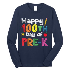 100 Days Of Pre K Teacher And Student Teacher Boy Girl Long Sleeve Shirt