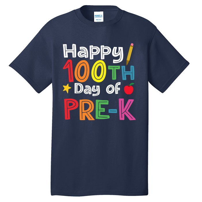 100 Days Of Pre K Teacher And Student Teacher Boy Girl Tall T-Shirt