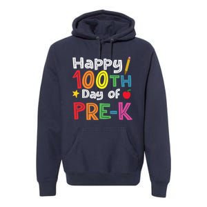 100 Days Of Pre K Teacher And Student Teacher Boy Girl Premium Hoodie