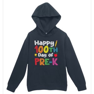 100 Days Of Pre K Teacher And Student Teacher Boy Girl Urban Pullover Hoodie