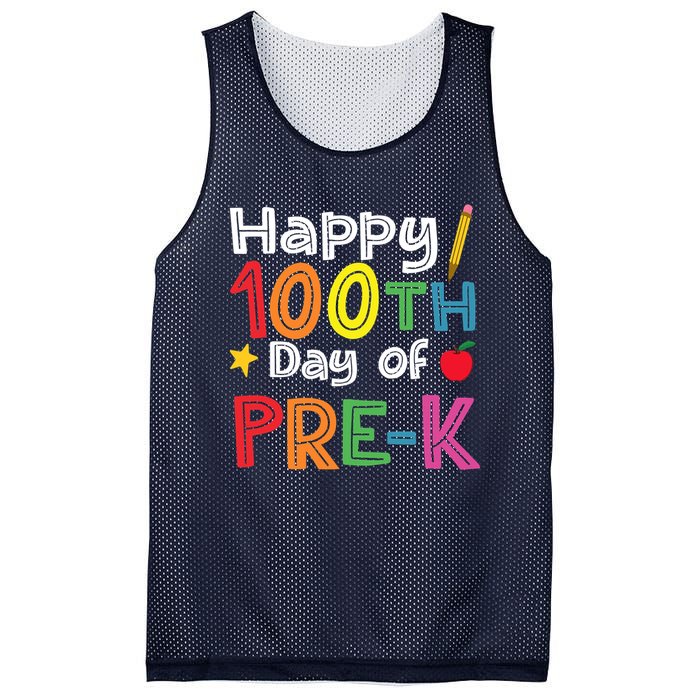 100 Days Of Pre K Teacher And Student Teacher Boy Girl Mesh Reversible Basketball Jersey Tank