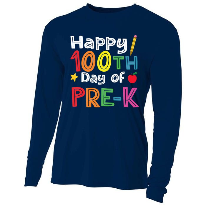 100 Days Of Pre K Teacher And Student Teacher Boy Girl Cooling Performance Long Sleeve Crew