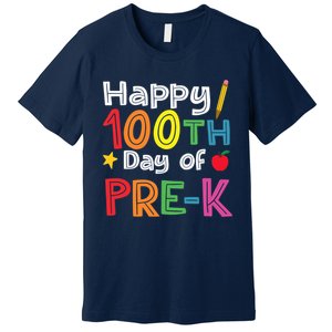 100 Days Of Pre K Teacher And Student Teacher Boy Girl Premium T-Shirt