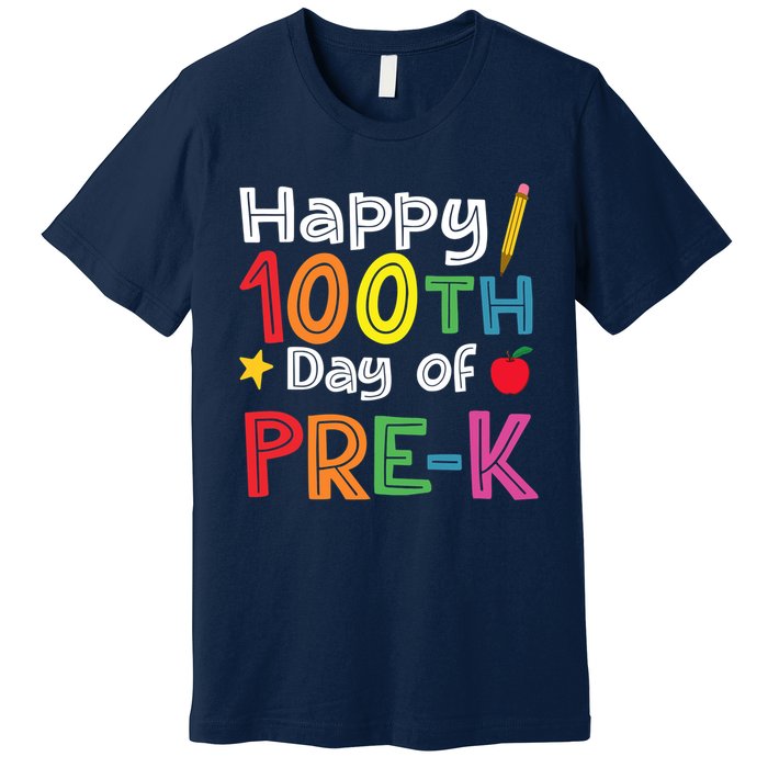 100 Days Of Pre K Teacher And Student Teacher Boy Girl Premium T-Shirt