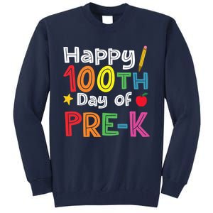 100 Days Of Pre K Teacher And Student Teacher Boy Girl Tall Sweatshirt