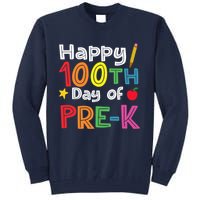 100 Days Of Pre K Teacher And Student Teacher Boy Girl Tall Sweatshirt