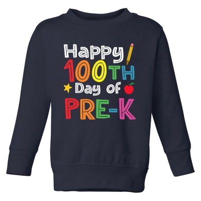 100 Days Of Pre K Teacher And Student Teacher Boy Girl Toddler Sweatshirt