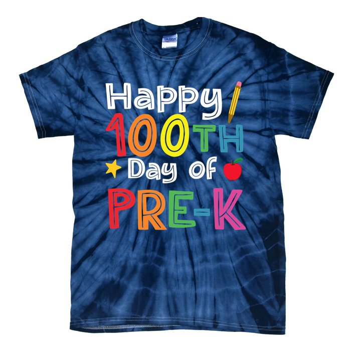 100 Days Of Pre K Teacher And Student Teacher Boy Girl Tie-Dye T-Shirt