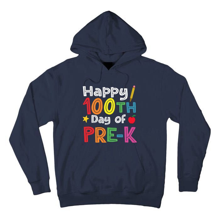 100 Days Of Pre K Teacher And Student Teacher Boy Girl Tall Hoodie