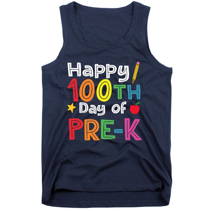 100 Days Of Pre K Teacher And Student Teacher Boy Girl Tank Top