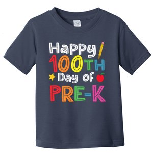 100 Days Of Pre K Teacher And Student Teacher Boy Girl Toddler T-Shirt