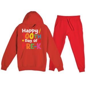 100 Days Of Pre K Teacher And Student Teacher Boy Girl Premium Hooded Sweatsuit Set