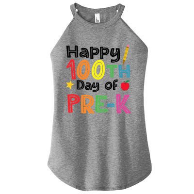 100 Days Of Pre K Teacher And Student Teacher Boy Girl Women’s Perfect Tri Rocker Tank