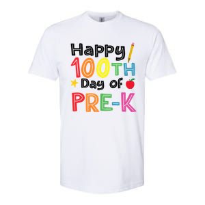 100 Days Of Pre K Teacher And Student Teacher Boy Girl Softstyle CVC T-Shirt