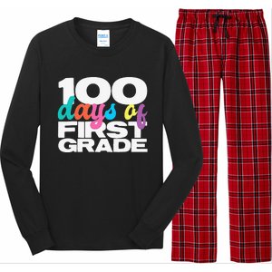 100 Days Of First Grade 100 Days Of School Gift Long Sleeve Pajama Set