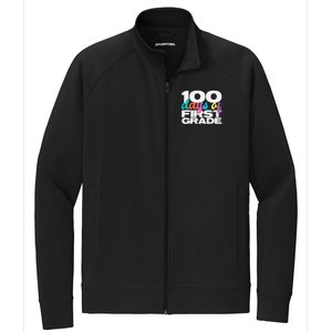 100 Days Of First Grade 100 Days Of School Gift Stretch Full-Zip Cadet Jacket