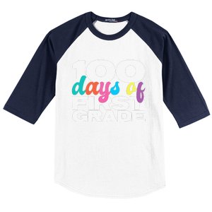 100 Days Of First Grade 100 Days Of School Gift Baseball Sleeve Shirt