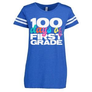 100 Days Of First Grade 100 Days Of School Gift Enza Ladies Jersey Football T-Shirt