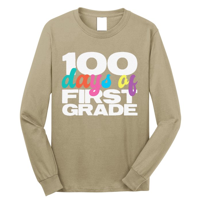 100 Days Of First Grade 100 Days Of School Gift Long Sleeve Shirt