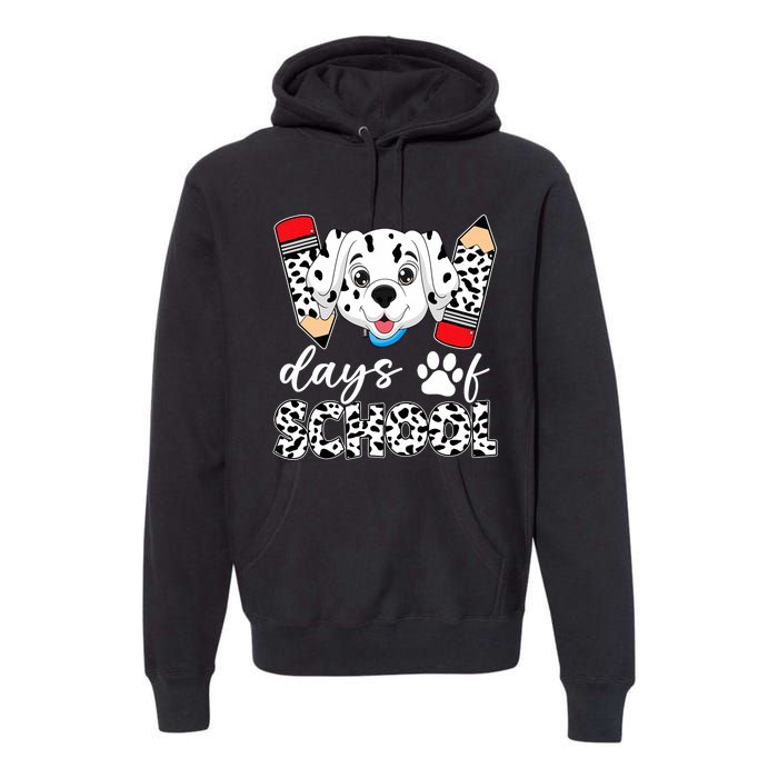 100 Days Of School Dalmatian Dog Premium Hoodie