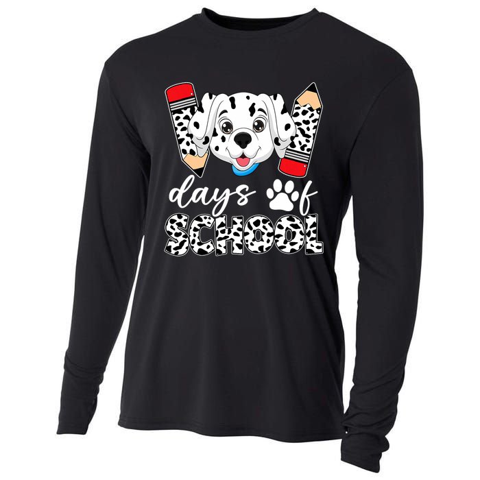 100 Days Of School Dalmatian Dog Cooling Performance Long Sleeve Crew