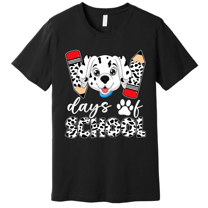 100 Days Of School Dalmatian Dog Premium T-Shirt