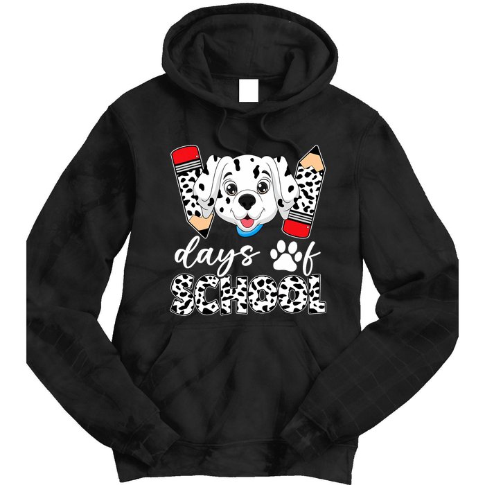 100 Days Of School Dalmatian Dog Tie Dye Hoodie