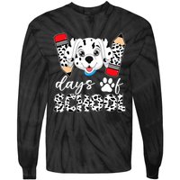 100 Days Of School Dalmatian Dog Tie-Dye Long Sleeve Shirt