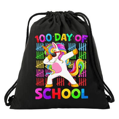 100th Day Of School Unicorn Costume 100 Magical Days Drawstring Bag