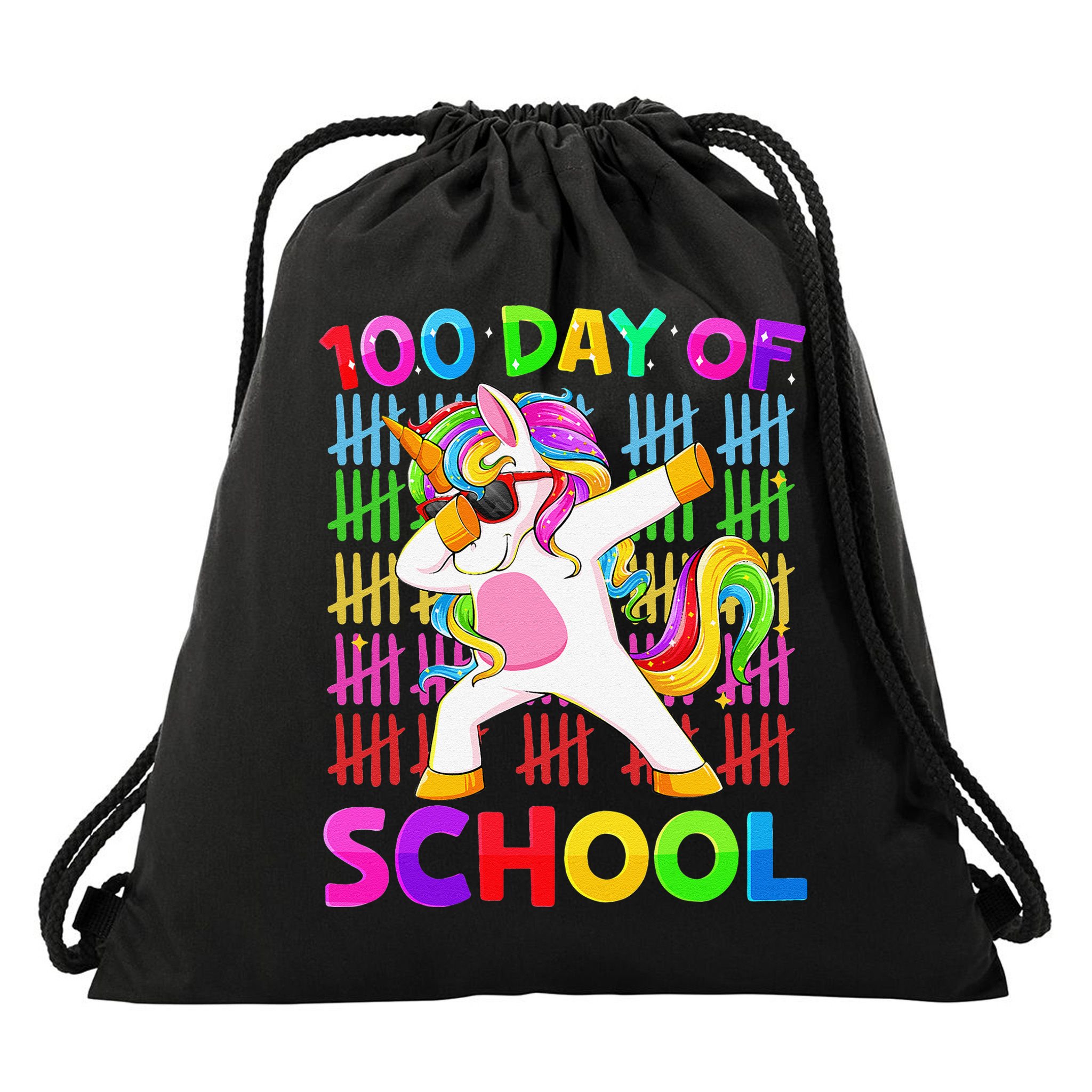 100th Day Of School Unicorn Costume 100 Magical Days Drawstring Bag