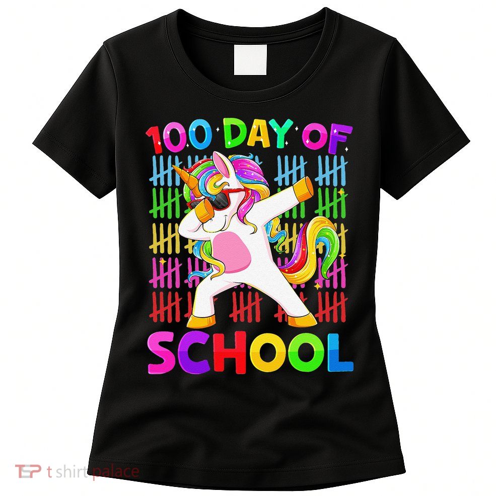 100th Day Of School Unicorn Costume 100 Magical Days Womens T-Shirt