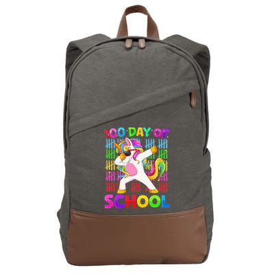 100th Day Of School Unicorn Costume 100 Magical Days Cotton Canvas Backpack