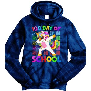 100th Day Of School Unicorn Costume 100 Magical Days Tie Dye Hoodie