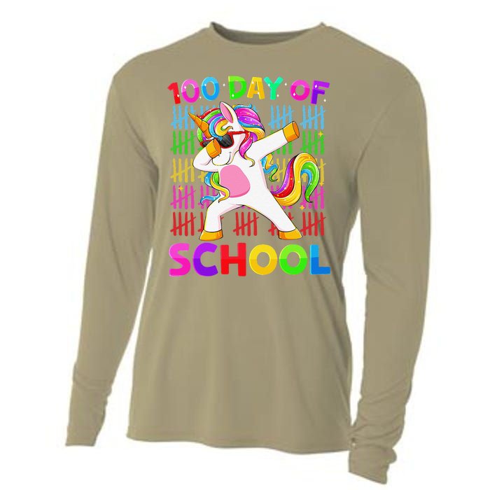 100th Day Of School Unicorn Costume 100 Magical Days Cooling Performance Long Sleeve Crew