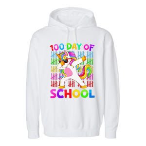 100th Day Of School Unicorn Costume 100 Magical Days Garment-Dyed Fleece Hoodie