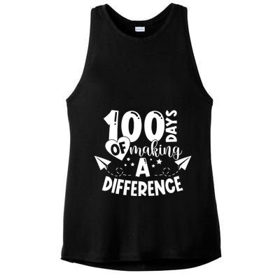 100 Days Of Making A Difference Ladies PosiCharge Tri-Blend Wicking Tank