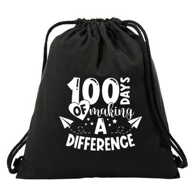 100 Days Of Making A Difference Drawstring Bag